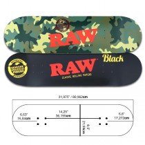 RAW Skateboard - Camo & Black medidas